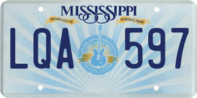 MS license plate LQA597