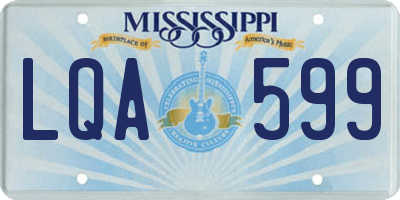 MS license plate LQA599