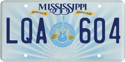 MS license plate LQA604