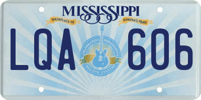 MS license plate LQA606