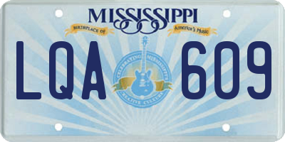 MS license plate LQA609