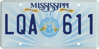MS license plate LQA611