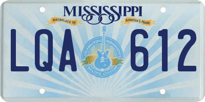 MS license plate LQA612