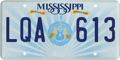 MS license plate LQA613