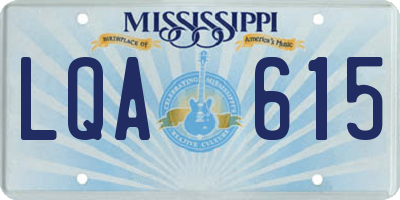 MS license plate LQA615