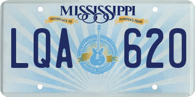 MS license plate LQA620