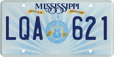 MS license plate LQA621