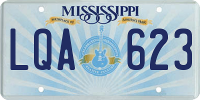 MS license plate LQA623