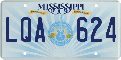 MS license plate LQA624