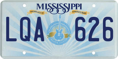 MS license plate LQA626
