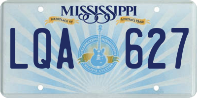 MS license plate LQA627