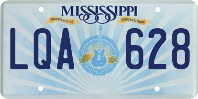 MS license plate LQA628