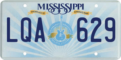MS license plate LQA629