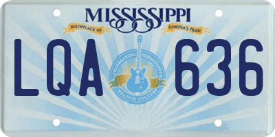 MS license plate LQA636