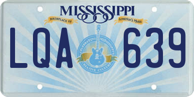 MS license plate LQA639