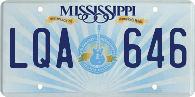 MS license plate LQA646