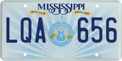MS license plate LQA656