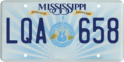 MS license plate LQA658