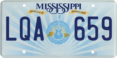 MS license plate LQA659