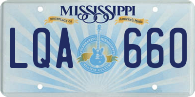 MS license plate LQA660