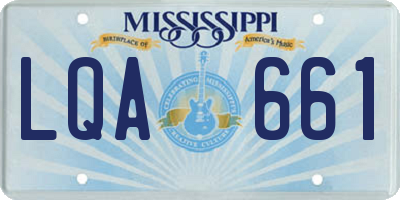 MS license plate LQA661