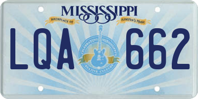 MS license plate LQA662