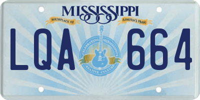 MS license plate LQA664