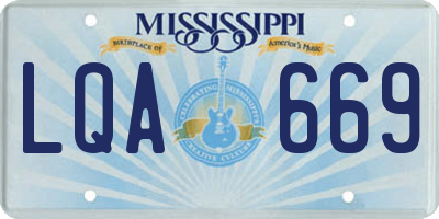 MS license plate LQA669