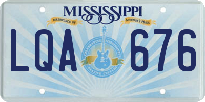 MS license plate LQA676