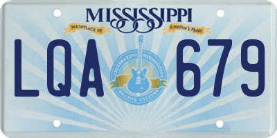 MS license plate LQA679