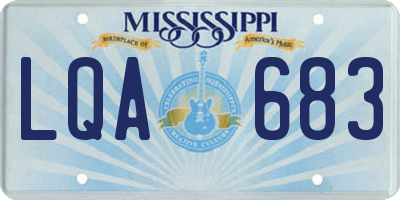 MS license plate LQA683