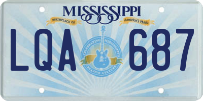 MS license plate LQA687