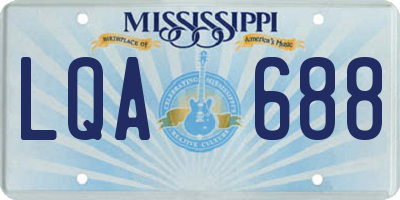 MS license plate LQA688