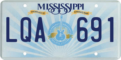 MS license plate LQA691