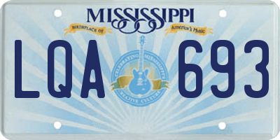 MS license plate LQA693