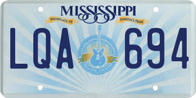MS license plate LQA694