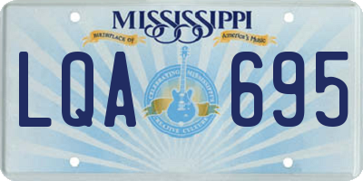 MS license plate LQA695