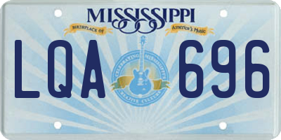 MS license plate LQA696
