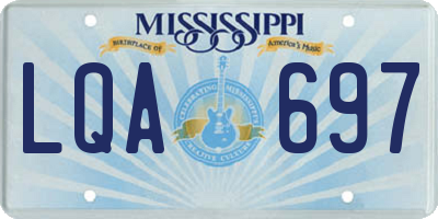 MS license plate LQA697