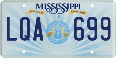 MS license plate LQA699