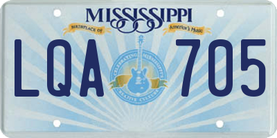 MS license plate LQA705