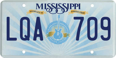 MS license plate LQA709