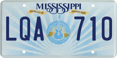 MS license plate LQA710