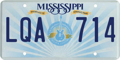 MS license plate LQA714