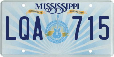 MS license plate LQA715