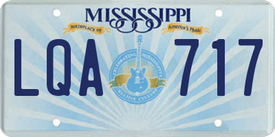 MS license plate LQA717