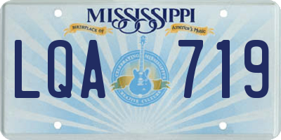MS license plate LQA719