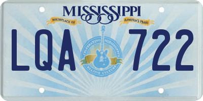 MS license plate LQA722