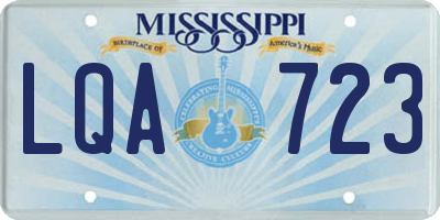 MS license plate LQA723
