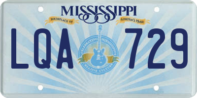 MS license plate LQA729